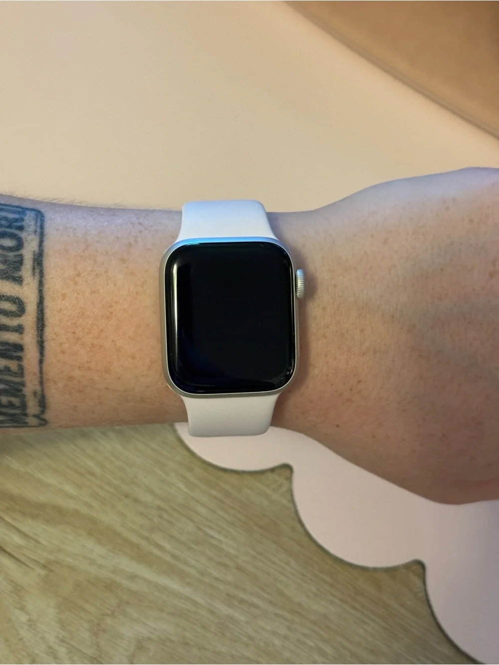 Apple Watch with Pink Sand Band